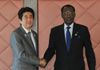 Photograph of Prime Minister Abe shaking hands with President of the Republic of Chad Idriss Déby Itno