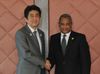 Photograph of Prime Minister Abe shaking hands with Prime Minister of the Republic of Cape Verde José Maria Neves