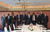 Photograph of the Prime Minister receiving a courtesy call from a group of leaders of major international organizations and other officials