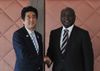 Photograph of Prime Minister Abe shaking hands with President of the AfDB Donald Kaberuka