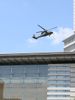Photograph of the Self-Defense Forces helicopter heading from the Prime Minister's Office to the venue for the joint disaster prevention drills held by the nine municipalities in the Kanto region