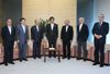 Photograph of Prime Minister Abe receiving a courtesy call from members of the Wise-men Group on the Japan-Brazil Strategic Economic Partnership (2)