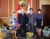 Photograph of Prime Minister Abe and Mrs. Abe paying a courtesy call on Governor General Johnston and Mrs. Johnston (1)