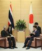 Photograph of Prime Minister Abe receiving a courtesy call from H.E. Mr. Niwattumrong Boonsongpaisan, Deputy Prime Minister of the Kingdom of Thailand (2)