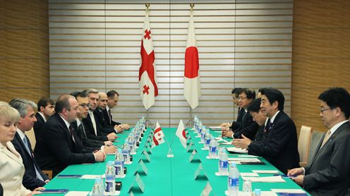 Photograph of the Japan-Georgia Summit Meeting