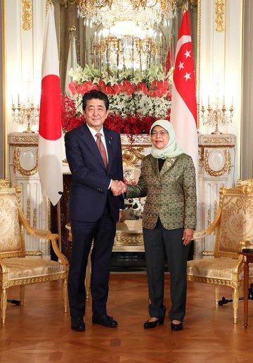 Photograph of the meeting with the President of the Republic of Singapore (2)