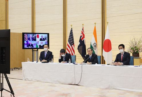 Photograph of the Prime Minister attending the Video Conference (2)