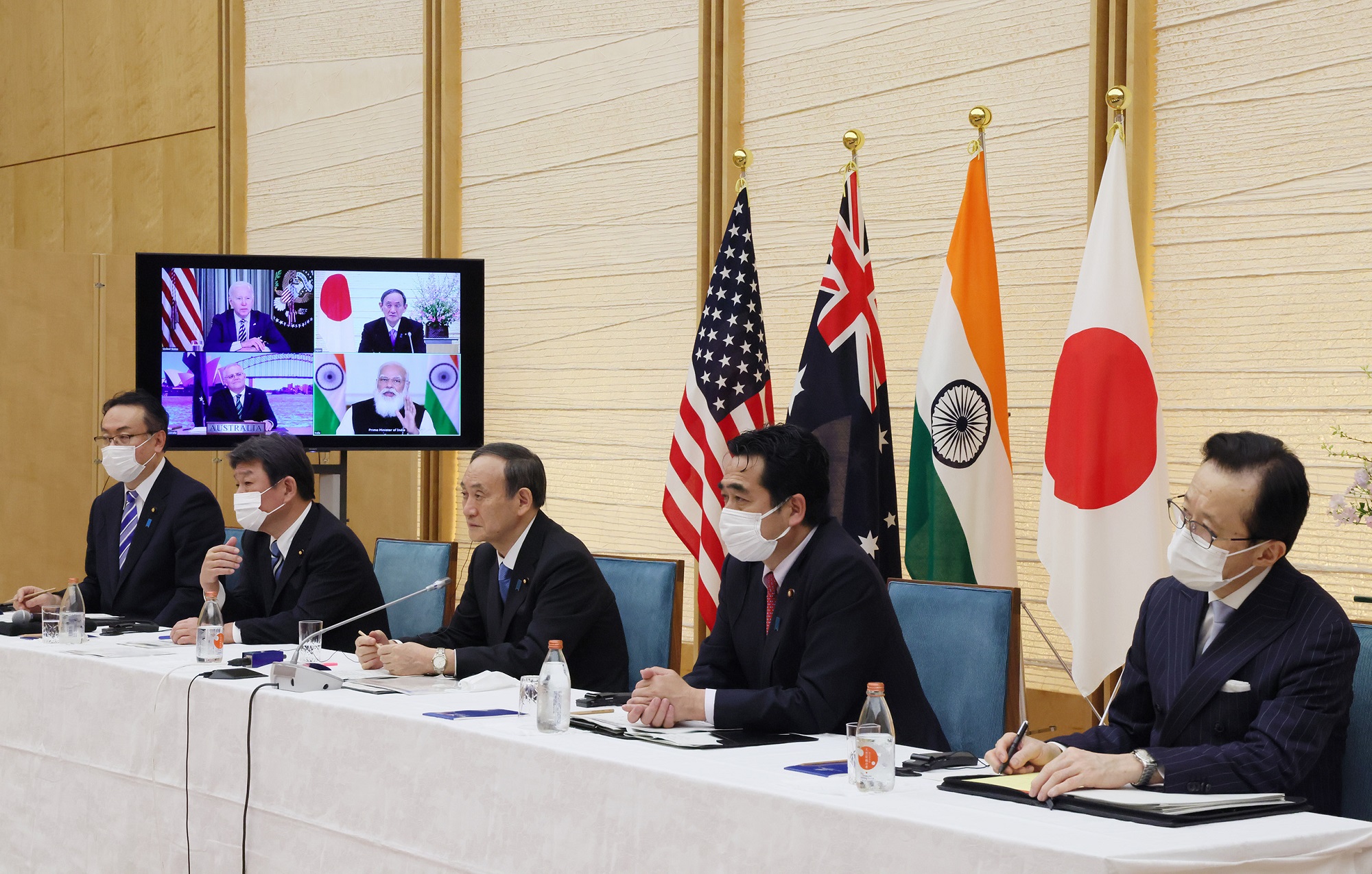 Photograph of the Prime Minister attending the Video Conference (3)