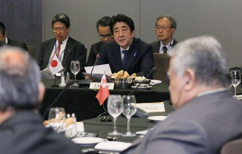 Photograph of the Prime Minister attending the Japan-Pacific Islands Leaders Meeting (1)