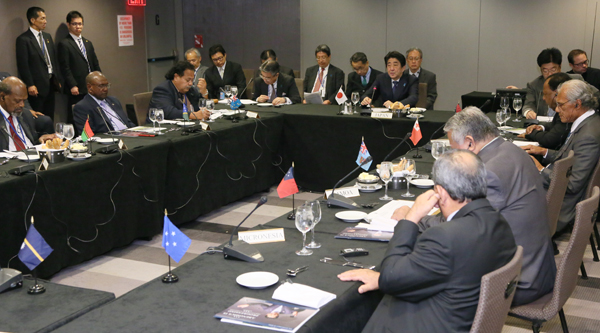 Photograph of the Prime Minister attending the Japan-Pacific Islands Leaders Meeting (2)