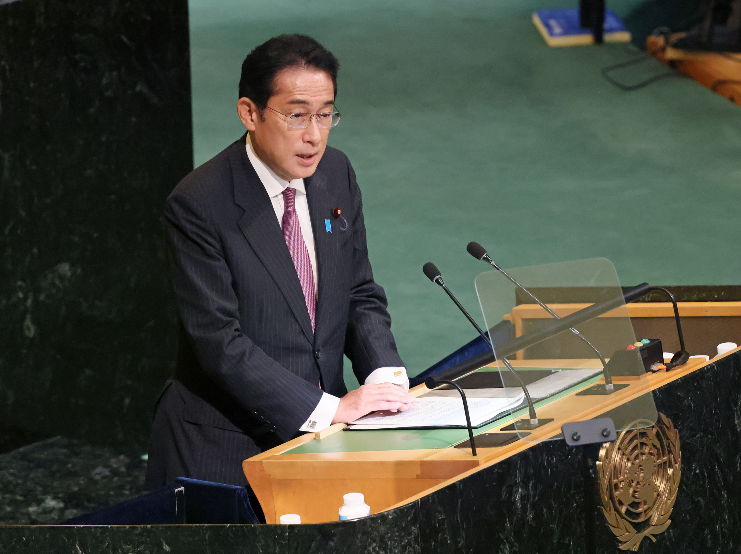 Photograph of the Prime Minister delivering an address at the United Nations General Assembly (7)