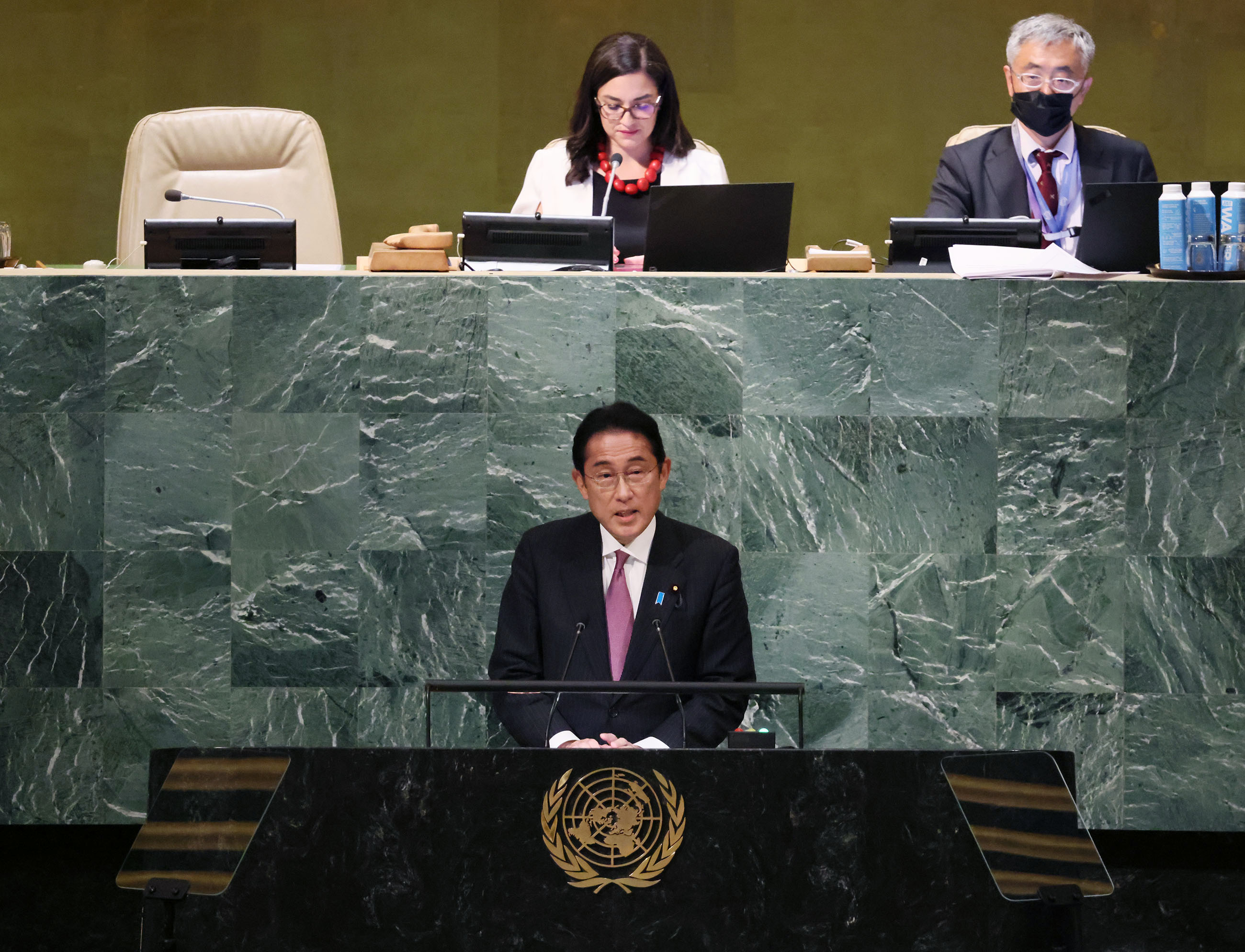 Photograph of the Prime Minister delivering an address at the United Nations General Assembly (9)
