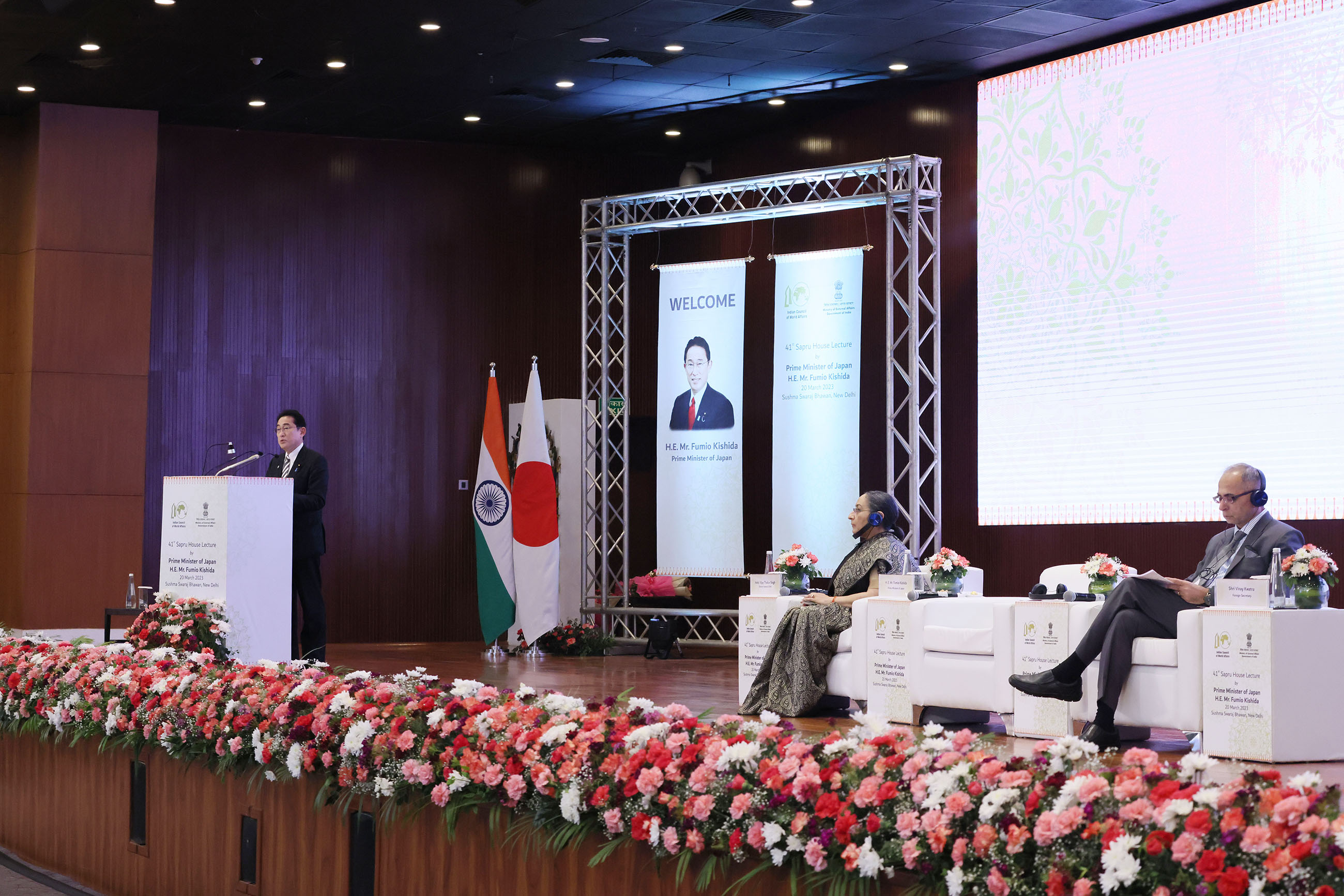 Prime Minister Kishida delivering a policy speech at the Indian Council of World Affairs (ICWA) (1)