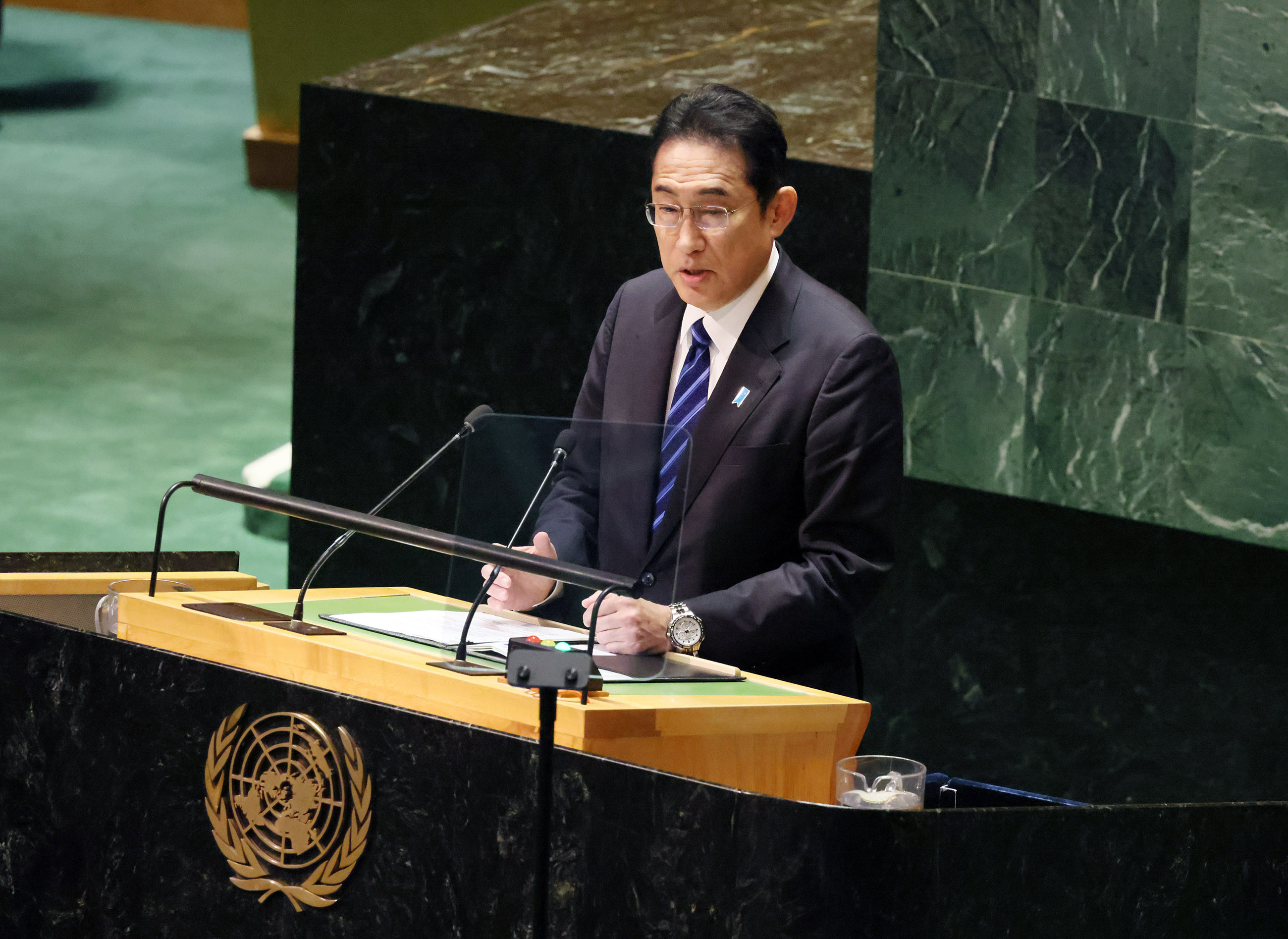 Prime Minister Kishida delivering an address at the United Nations General Assembly (9)