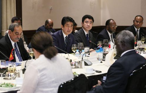Photograph of the Prime Minister delivering a speech at the Third Japan-Pacific Islands Leaders Meeting (1)
