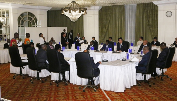 Photograph of the working dinner hosted by Prime Minister Abe (with countries from southern and central Africa) (2)