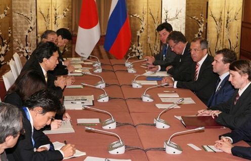 Photograph of the Prime Minister attending the Japan-Russia Summit Meeting