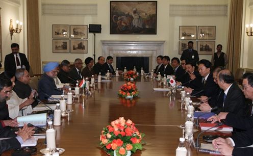 Photograph of the Prime Minister attending the summit meeting