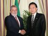 Photograph of Prime Minister Hatoyama shaking hands with President Lula of the Federative Republic of Brazil