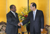 Photograph of PM Fukuda and Prime Minister of the Republic of Togo Komlan Mally