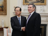 Photograph of the two leaders at the joint press conference