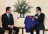 Photograph of the Prime Minister receiving a courtesy call from the Japan National Team for the 2010 FIFA World Cup 2
