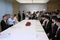 Photograph of a Courtesy Call from the Medalists of the International Science Olympiads
