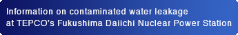 Information on contaminated water leakage at TEPCO's Fukushima Daiichi Nuclear Power Station