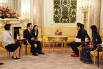 Photograph of Prime Minister Noda meeting with Their Majesties the King and Queen of Bhutan