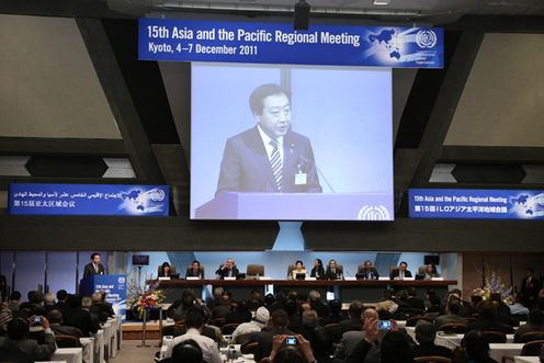 Photograph of the Prime Minister delivering a special address at the opening session of the 15th ILO Asia and the Pacific Regional Meeting 2