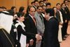 Photograph of the Prime Minister shaking hands with the representatives of the youths participating in the SWY program and giving words of encouragement to them