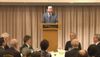 Photograph of the Prime Minister delivering an address at the 43rd Annual Meeting of the Trilateral Commission in Tokyo 2
