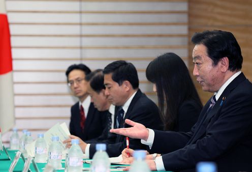 Photograph of Prime Minister Noda at the meeting