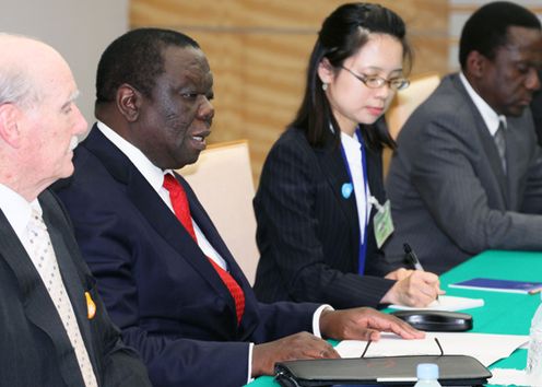 Photograph of the Prime Minister of the Republic of Zimbabwe, Mr. Morgan Richard Tsvangirai, at the meeting