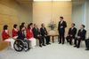 Photograph of Prime Minister Abe receiving a courtesy call from President Takeda of the JOC, and the representative players of the Japanese National Team of the London 2012 Games of the XXX Olympiad and the London 2012 Paralympic Games 3