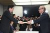 Photograph of Prime Minister Abe receiving a request from the Governor of Okinawa Prefecture, Mr. Hirokazu Nakaima 1