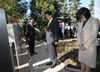 Photograph of the Prime Minister paying his respects at the Japanese Cemetery