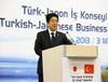 Photograph of the Prime Minister delivering an address at the meeting of the Japan-Turkey Joint Economic Committee
