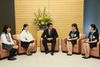 Photograph of the Prime Minister receiving a courtesy call from the Girl Scouts (2)