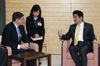 Photograph of Prime Minister Abe receiving a courtesy call from the Hon. Jacob J. Lew, Secretary of the Treasury of the United States of America (1)