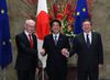 Photograph of Prime Minister Abe attending a commemorative photograph session with H.E. Mr. Herman Van Rompuy, President of the European Council, and H.E. Mr. Jose Manuel Barroso, President of the European Commission (1)