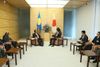 Photograph of Prime Minister Abe receiving a courtesy call from H.E. Mr. Tommy E. Remengesau Jr., President of the Republic of Palau (1)