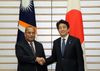 Photograph of Prime Minister Abe shaking hands with H.E. Mr. Christopher J. Loeak, President of the Republic of the Marshall Islands