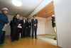 Photograph of the Prime Minister visiting the construction site of the Taira-Numanouchi public housing for disaster-stricken households