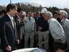 Photograph of the Prime Minister visiting the site to be developed into a reconstruction hub for Okuma Town (2)
