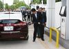 Photograph of the Prime Minister touring a hydrogen filling station
