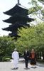 Photograph of both leaders walking in the grounds of Toji Temple (2)