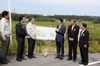 Photograph of the Prime Minister visiting the proposed construction site for interim storage facilities