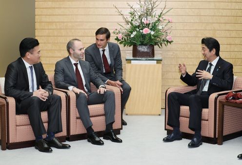 Photograph of the Prime Minister receiving the courtesy call