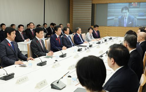 Photograph of the Prime Minister making a statement (3)